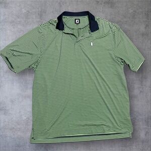 Footjoy FJ Men's Golf Polo Shirt Striped Colorful McArthur Golf Club Green XL‎